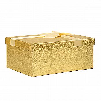 Подарункова коробка прямокутна НР, бежева, "Блиск", 33*25,5*14,5 см, 111092478