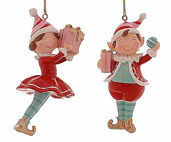 Прикраса сувенірна, декоративна "Дівчинка/хлопчик з подарунком" 13 см, 17060, (2 види в асорт.), ТМ "A&G"