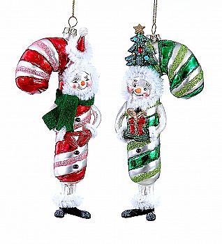 Прикраса сувенірна, декоративна "Сніговик-цукерка" 17 см, 13255, (2 види в асорт.), ТМ "A&G"