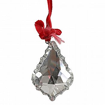 Подвеска новогодняя стеклянная Украшение круглое серебрянное с красным бантом (2 вида в ассортименте), 9766434 ТМ "A&G"