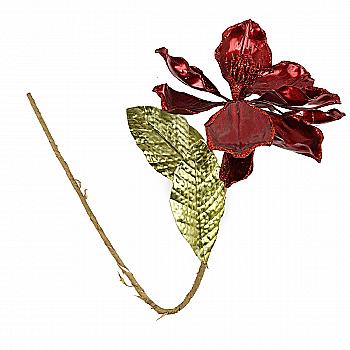 Украшение новогоднее Пуансетия кожаная, цвет бургундское вино, 9769590