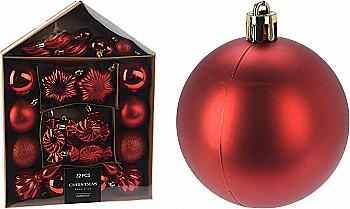 Набір ялинкових куль, асорті, 32 шт, полістирол, кольори в асортименті, CAN303720