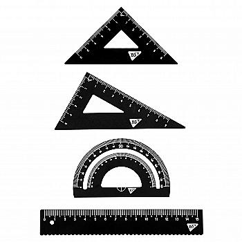 Набір лінійок Yes (4 предм.), лінійка 15 см, метал, 370677
