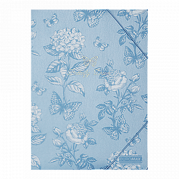 Папка на гумках А4 Arabeski, матовий непрозорий пластик, синьо-сірий, BM.3908-95