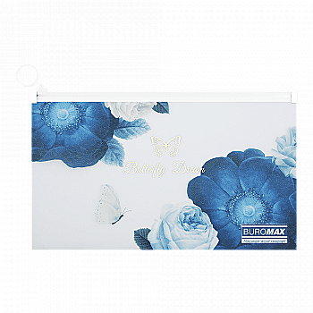 Папка-конверт DL на zip-блискавці Arabeski,непрозорий матовий, пластик, темно-синій, BM.3949-03