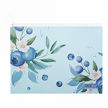 Папка-конверт А4 на zip-блискавці Arabeski,непрозорий матовий, пластик, морська хвиля, BM.3948-17