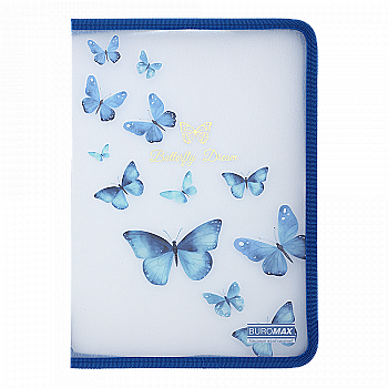 Папка-конверт А4 на блискавці Arabeski, непрозорий матовий, пластик, синій-електрик, BM.3980-45