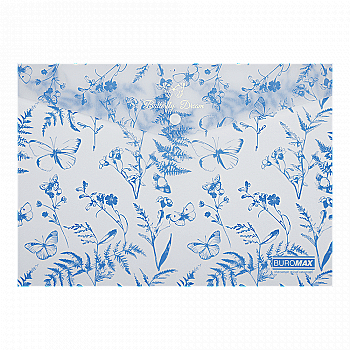 Папка-конверт на кнопці А4 Arabeski, непрозорий матовий, пластик, блакитний, BM.3943-14