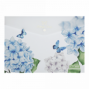 Папка-конверт на кнопці А4 Arabeski, непрозорий матовий, пластик, прозорий, BM.3943-00