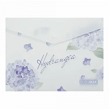 Папка-конверт на кнопці А5 Arabeski, непрозорий матовий, пластик, світло-синій, BM.3919-30