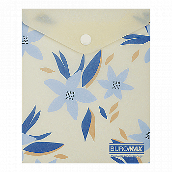 Папка-конверт на кнопці А6 Arabeski, непрозорий матовий, пластик, маренго, BM.3922-53