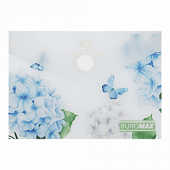 Папка-конверт на кнопці А7 Arabeski, непрозорий матовий, пластик, прозорий, BM.3923-00