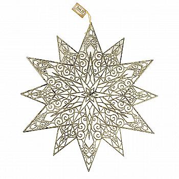 Декор новорічний "Зірка" 46 см, шампань, 787-209