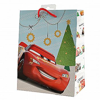 Пакет подарочных бумаж. Дисней "Праздничная гонка" M 17,5*9,8*22,9 см, BG-06896-M
