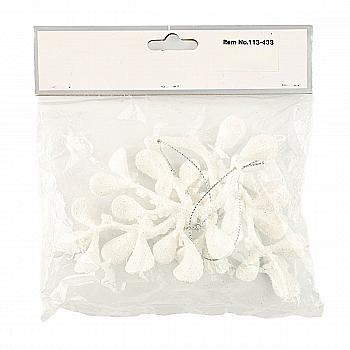 Набор елочных украшений Ветка (2 шт.), белый глиттер, 113-433