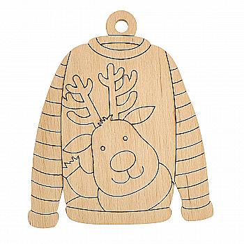 Заготівка дерев`яна Підвіс Светр №1, 9,5*7,5 см 703042