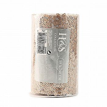 Тканина для декорування з пайєтками 10*250 см, блискучий рожево-золотий, 767532030