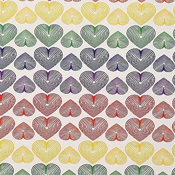 Бумага упаковочная 70 см*1 м, радужные сердечки, 48119008010