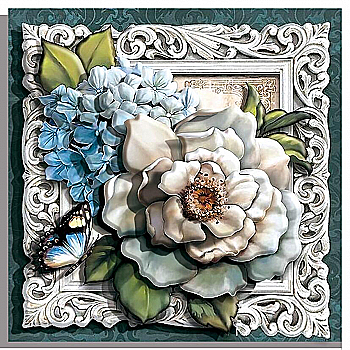 Объемная картина из бумаги 255 «Ажурная рамочка» 20*20 см, РТ150176, ТМ «Tela Artis»