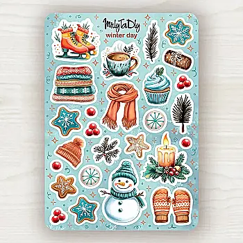 Стікер лист з наклейками MriyTaDiy, "Winter Day"
