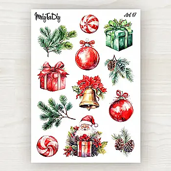 Стикер лист с наклейками MriyTaDiy, Art-67, "Рождественское чудо"