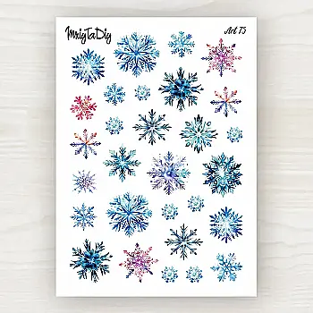 Стікер лист з наклейками MriyTaDiy, Art-75, "Сніжинки"