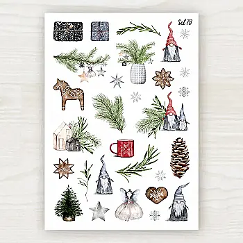 Стикер лист с наклейками MriyTaDiy, set 78, "Зимние праздники -2"