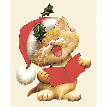 Объемная картина из бумаги 148 «Поющий котенок» (мини) 10*12,5 см, РТ150069, ТМ «Tela Artis»