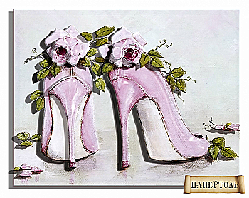Объемная картина из бумаги 169 «Шебби Шик. Туфли» 11*14 см, РТ150090, ТМ «Tela Artis»