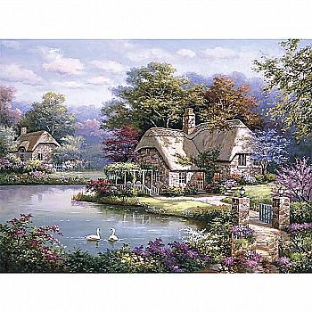 Объемная картина из бумаги 186 "Домик мечты. Коттедж у пруда" 20*27 см, РТ150107, ТМ "Tela Artis"