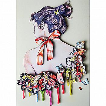 Объемная картина из бумаги 193 «Девушка в бабочках - 2» 20*29 см, РТ150114, ТМ «Tela Artis»