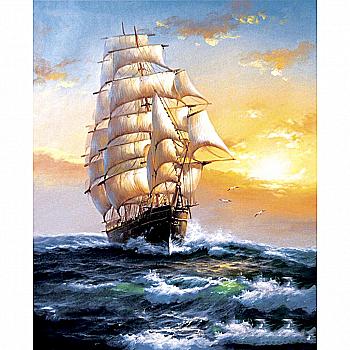 Объемная картина из бумаги 129 «На всех парусах» 20*25 см, РТ150050, ТМ «Tela Artis»