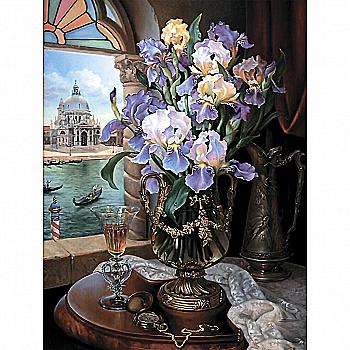 Объемная картина из бумаги 146 «Роскошь ирисов» 28*37 см, РТ150067, ТМ «Tela Artis»