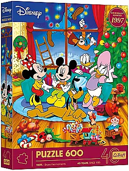Пазл - "600" - XMAS 40th anniversary of Trefl: Микки Маус и друзья, Disney Mickey Mouse, 37602, Trefl