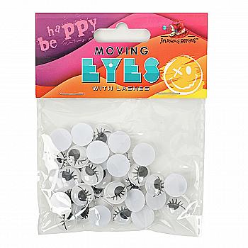 Глазки подвижные, с ресницами, Ø 12мм, 35шт