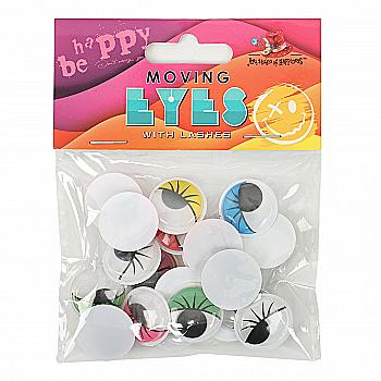 Глазки подвижные, с ресницами, Ø 20мм, 20шт, цветные