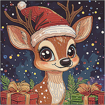 Алмазная мозаика на черном полотне 25*25 см «Олененок», DBS52204