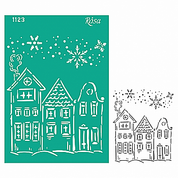 Трафарет багаторазовий самоклеючий, №1123, серія "Новий Рік", А4 (21*29,7 см), ROSA Talent
