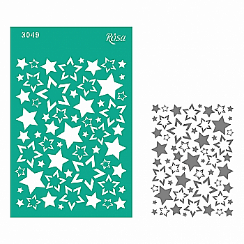 Трафарет багаторазовий самоклеючий, №3049, Фоновий 13*20 см, серія "Новий рік", ROSA Talent