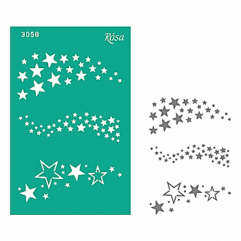 Трафарет багаторазовий самоклеючий, №3050, Фоновий 13*20 см, серія "Новий рік", ROSA Talent