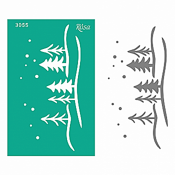 Трафарет багаторазовий самоклеючий, №3055, Елементи та написи 13*20 см, серія "Новий рік", ROSA Talent