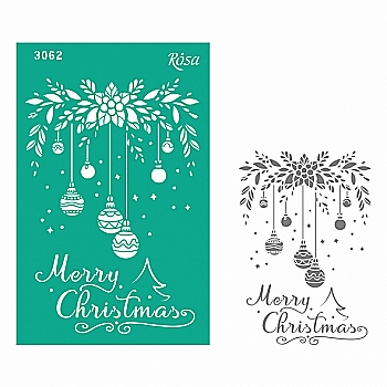 Трафарет багаторазовий самоклеючий, №3062, Елементи та написи 13*20 см, серія "Новий рік", ROSA Talent