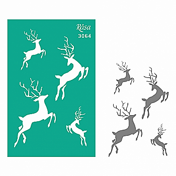 Трафарет багаторазовий самоклеючий, №3064, Елементи та написи 13*20 см, серія "Новий рік", ROSA Talent