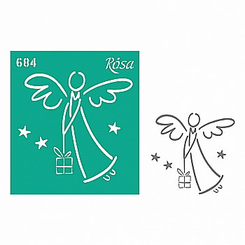 Трафарет багаторазовий самоклеючий, №684, 9*10 см, серія "Новий рік", ROSA Talent