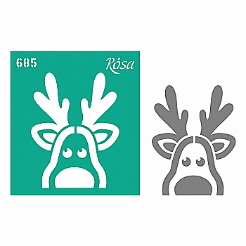 Трафарет багаторазовий самоклеючий, №685, 9*10 см, серія "Новий рік", ROSA Talent