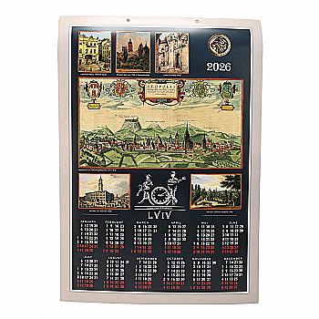 Календарь на 2026 год "Львов" 607*420 мм, картон 250г/м2, выборочный лак