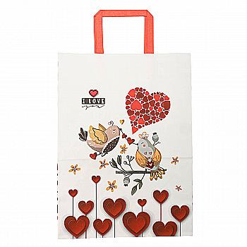 Пакет бумажный с ручками Крафт белый 250х150х345