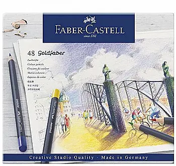 Карандаши 48 цв. Goldfaber Colour pencil в металлической коробке, 114748 Faber-Castell