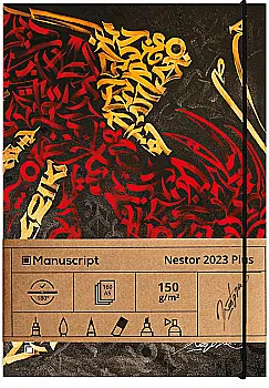 Скетчбук А5 Nestor 2023 Plus, 150 г/м², 160 арк, кремовий, Manuscript