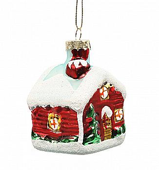 Ялинкова прикраса "Засніжений будиночок" 5,3*5,3*7,6 см, YQ1409343
